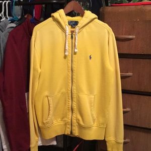Polo Ralph Lauren Full Zip Hoodie Yellow Med EUC